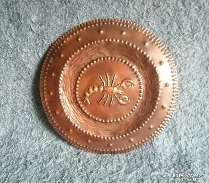 Copper wall plate with scorpion pattern 32 cm (n)
