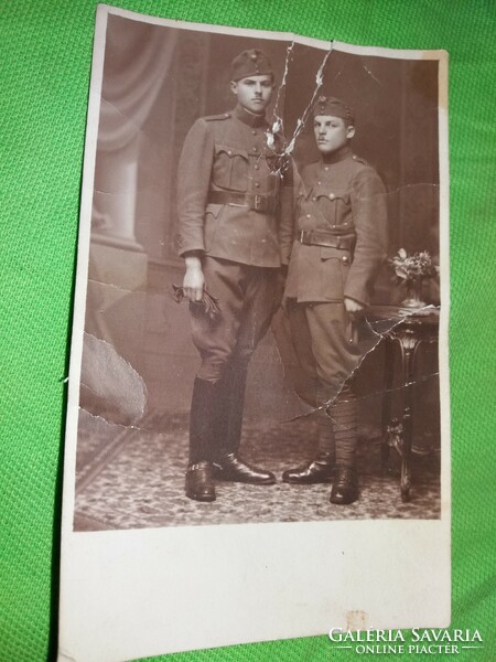 Antique II. Vh. Hungarian soldiers officers friends photo, postcard - postcard size according to the pictures