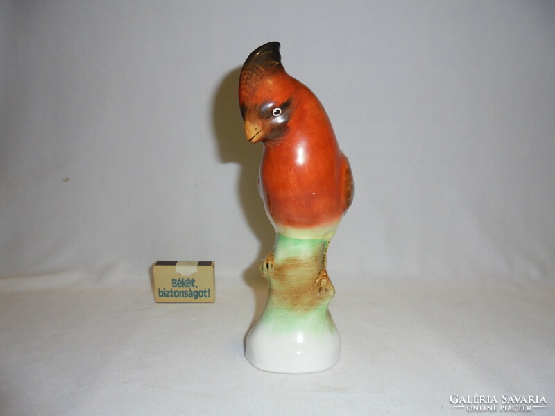 Bodrogkeresztúr ceramic parrot - large size, 20.5 cm