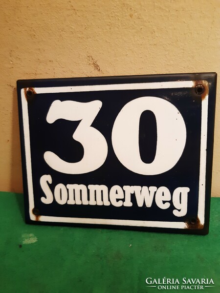 Old German enamel plaque