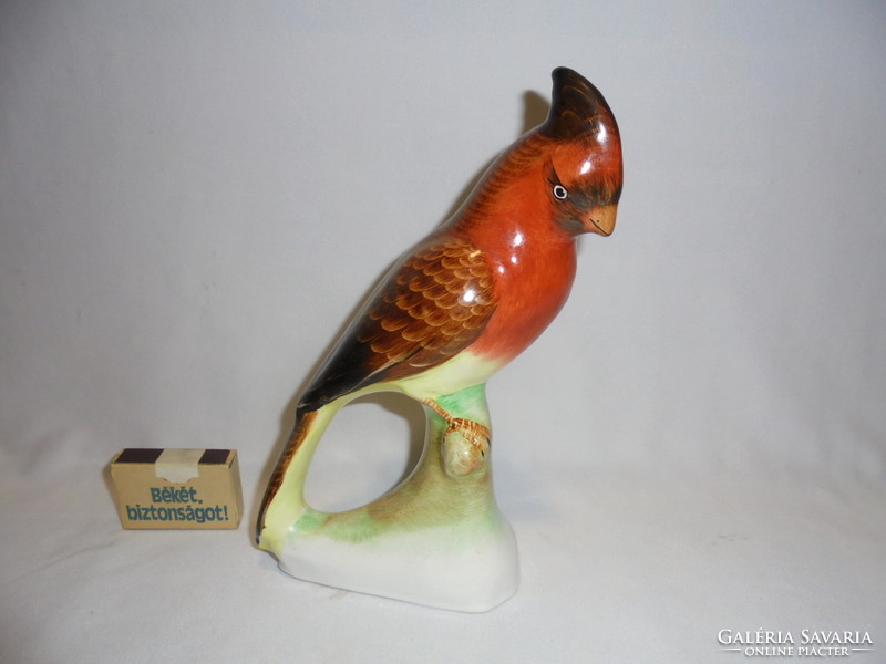 Bodrogkeresztúr ceramic parrot - large size, 20.5 cm