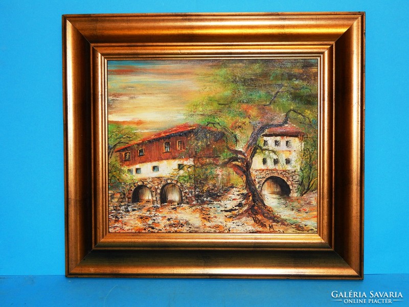Quality frame for a 25x30 cm oil-on-canvas picture, with a gift painting 25 x 30 cm