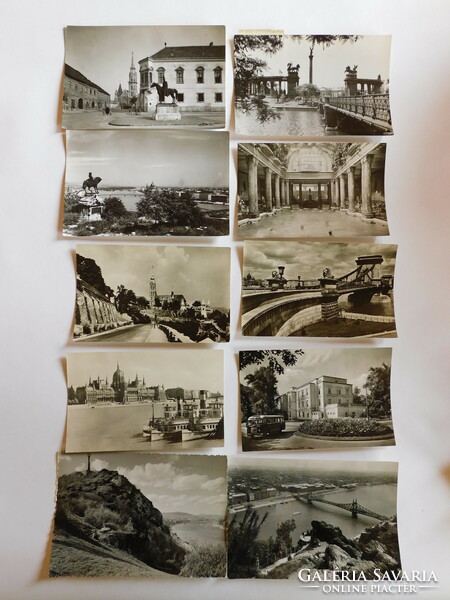 Old postcards - Budapest, late 50s - 10 pieces