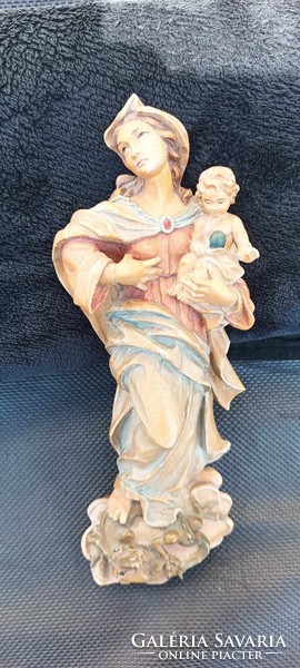 Szűz Mária festett fa szobor