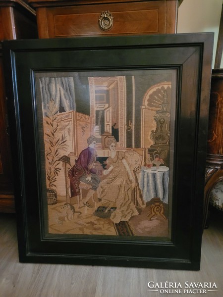 Antique French Biedermeier 2-pin tapestry