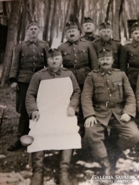 Antik II. VH. magyar katonák csoportképe fotó, képeslap - képeslap méret a képek szerint