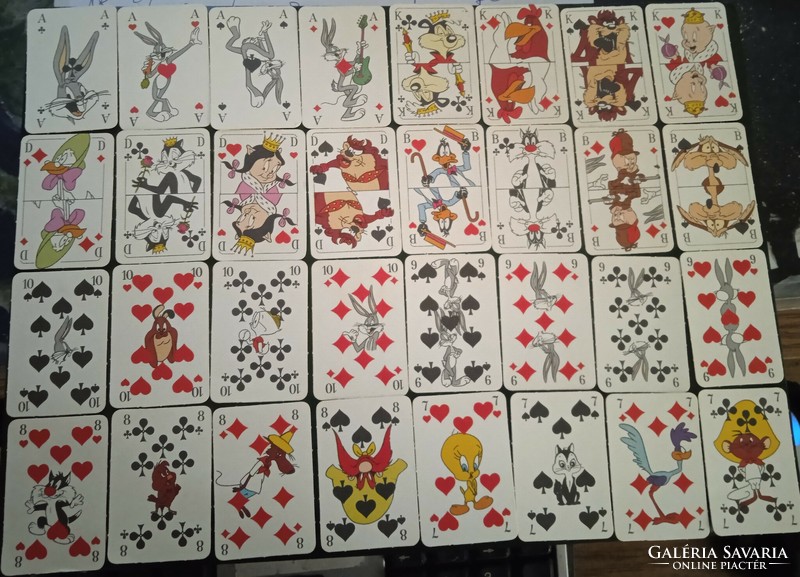 Francia mini kártya Warner Bros Tapsi Hapsi 1992 figurák gyűjtői póker römi bridge canasta kártya