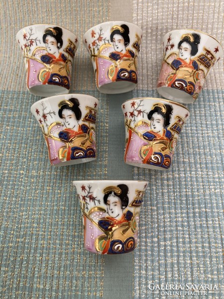 Japanese satsuma sake cups with lithophane technique