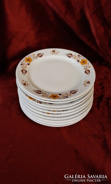 10 lowland panni pattern (orange-brown) small plates with flowers