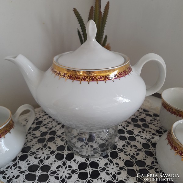 Thun Czech burgundy-gold tea set
