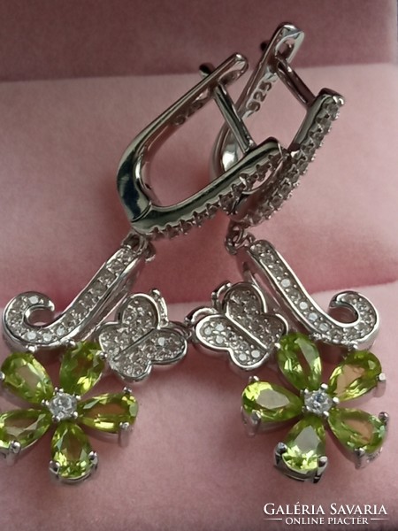 Peridot 925 silver earrings
