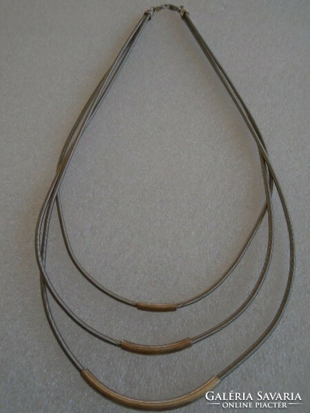 Special spring necklace collier 925 hallmarked Danish design 3 rows