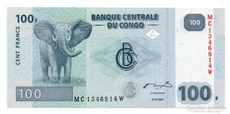 100 Francs 2007 Congolese