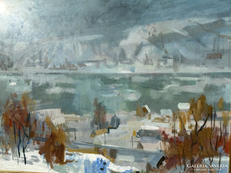 László Zirkelbach: winter bend of the Danube at Dömös