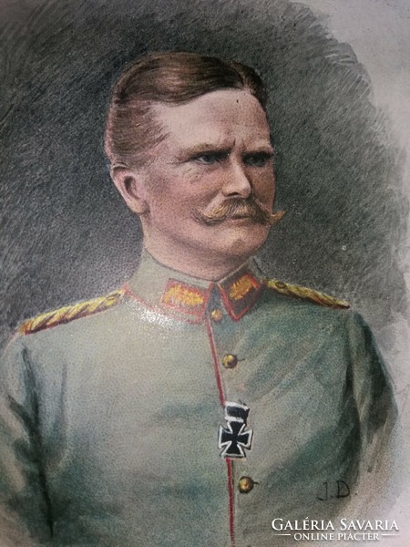 Antik I. VH. August von Mackensen retusált fotó, képeslap - képeslap méret a képek szerint