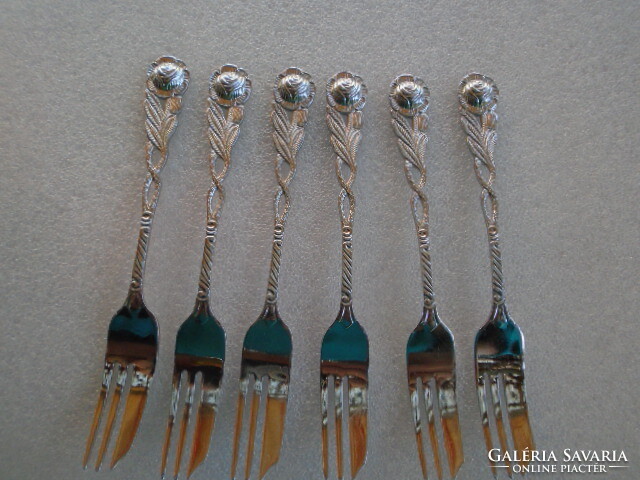 Luxury made in Sweden larger cake fork set / 6 pieces approx. 15 cm