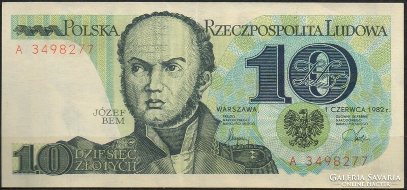 D - 170 -  Külföldi bankjegyek: Lengyelország 1982  10 zloty  UNC