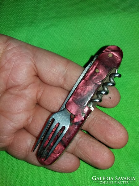 Antique vinyl handle multi-functional Swiss army knife style pocket knife 17cm when opened, blade 7cm as shown in pictures