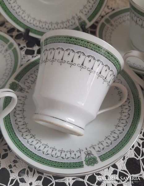 Coffee sets with a green pattern