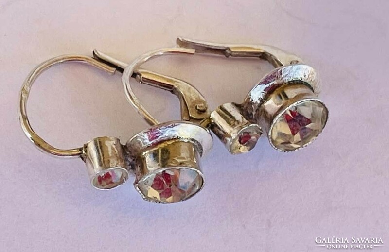 A pair of gold-plated silver buton earrings