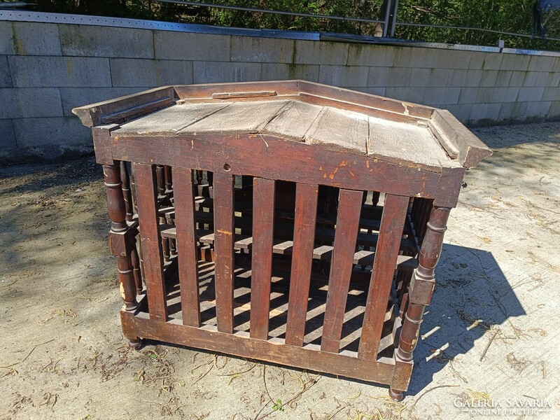 Antique wooden cage bird house early 19th century 8663