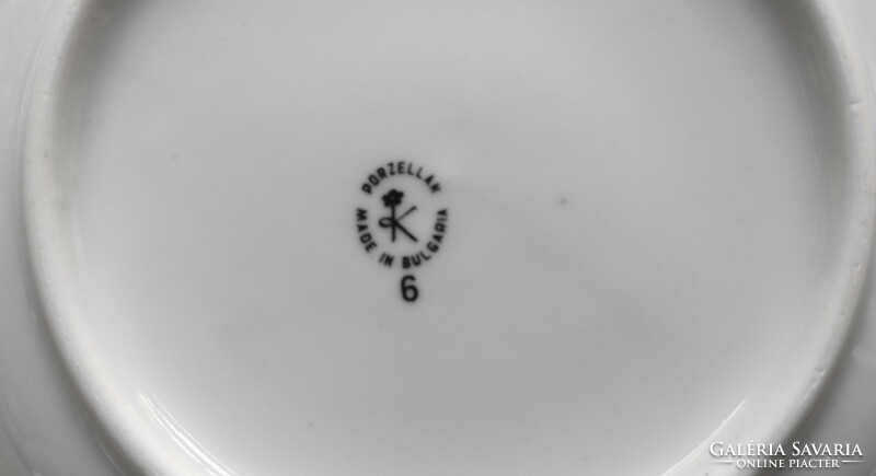 Bolgár virágmintás porcelán mélytányér ( 6 db. )