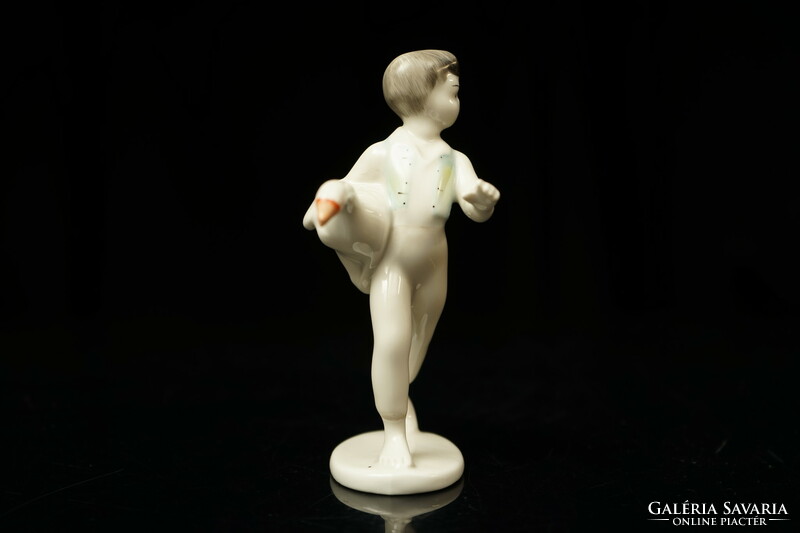 Régi Hollóházi Porcelán Ludas Matyi Figura / Retró Régi