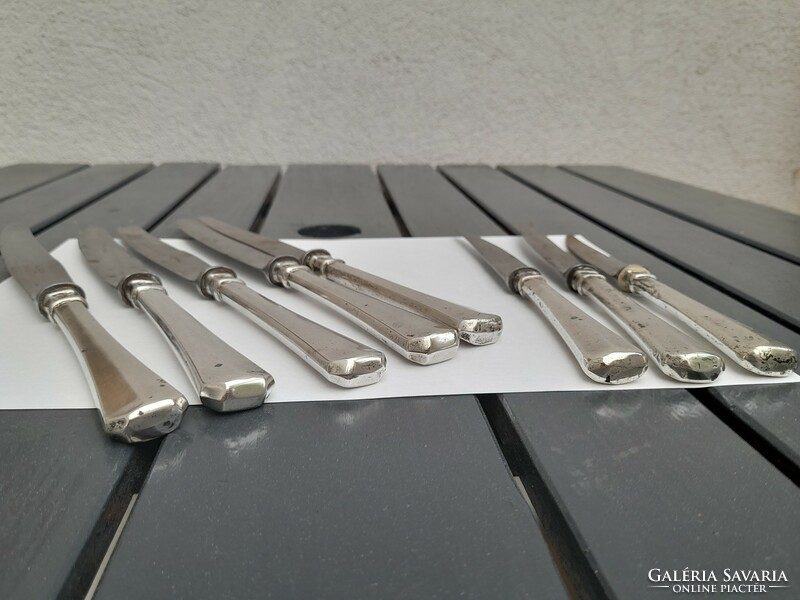 1,-Ft 5 db nagyméretű ezüst Solingen kés + 3 db ezüst kisebb kés