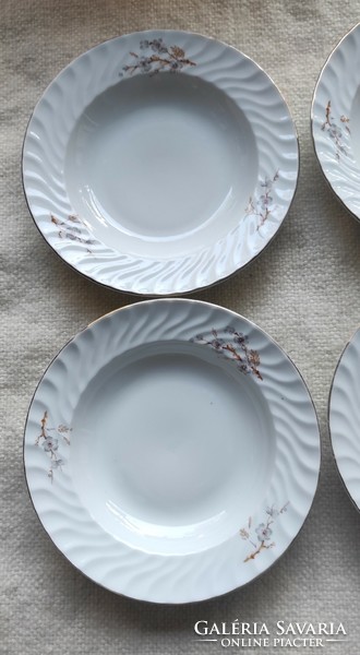 Bulgarian flower-patterned porcelain deep plate (6 pcs.)