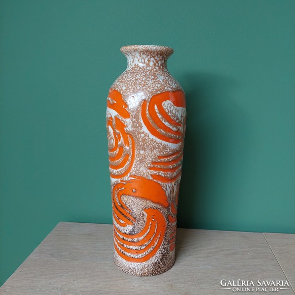 With free delivery István from Transylvania retro fat lava ceramic vase in beautiful, flawless condition