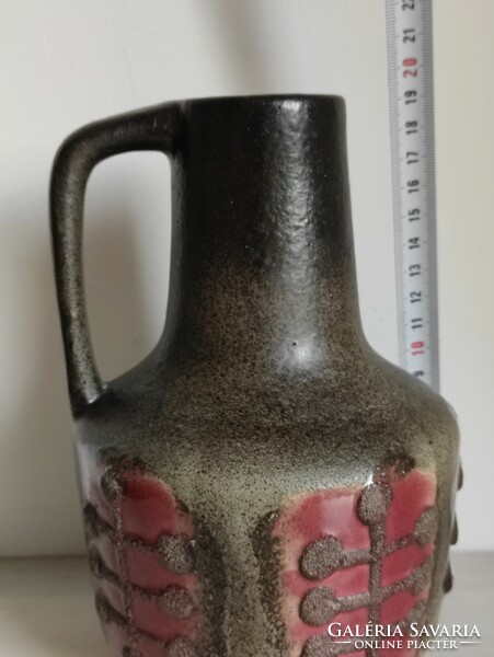 Beautiful numbered German retro ceramic brown burgundy gradient jug