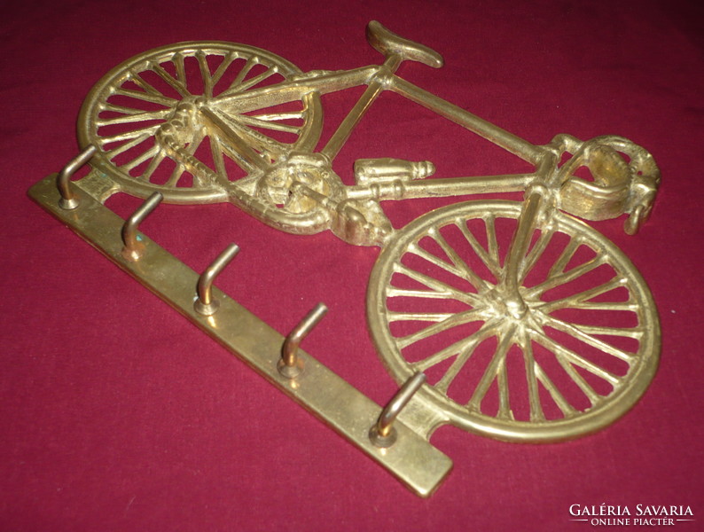 Réz kerékpár alakú fali kulcstartó