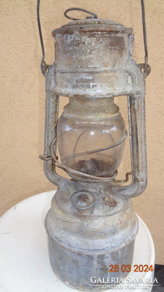 Petróleum lámpa , viharlámpa , német gyéártmányú , átlátszó Feuerhand , jénai üveggel