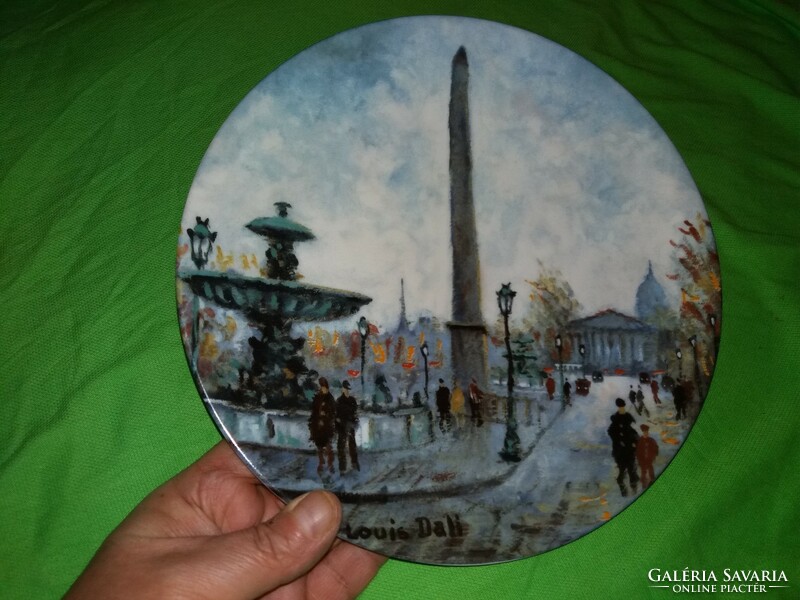 1970. Limoges French porcelain plate concord square 18 cm collector decorated with a painting by Luis Dali