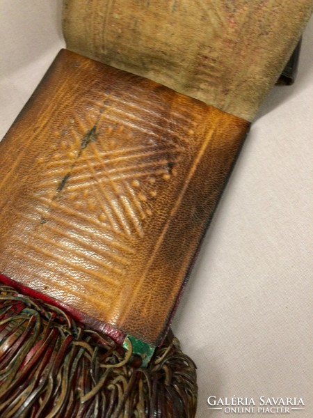 Régi  tuareg bőr amuletttartó tasak vagy pénztárca