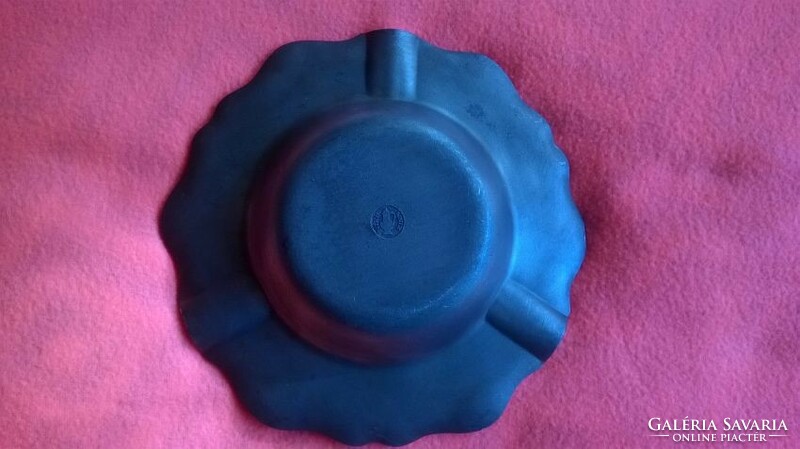 Decorative, marked pewter ashtray