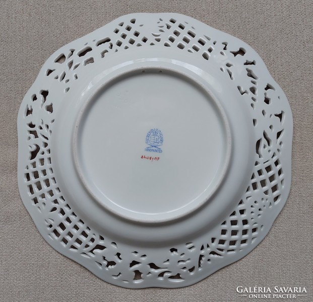 Herend porcelain openwork wall plate with Appony pattern in perfect condition