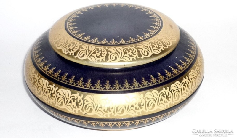 Old tchibo gold - blue round metal box