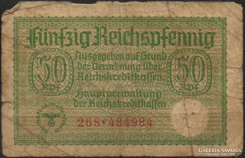D - 177 -  Külföldi bankjegyek: Németország 1940-45  50 pfennig