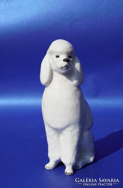 Vintage 1960s Lomonosov Russian Soviet Porcelain Poodle Dog Figurine