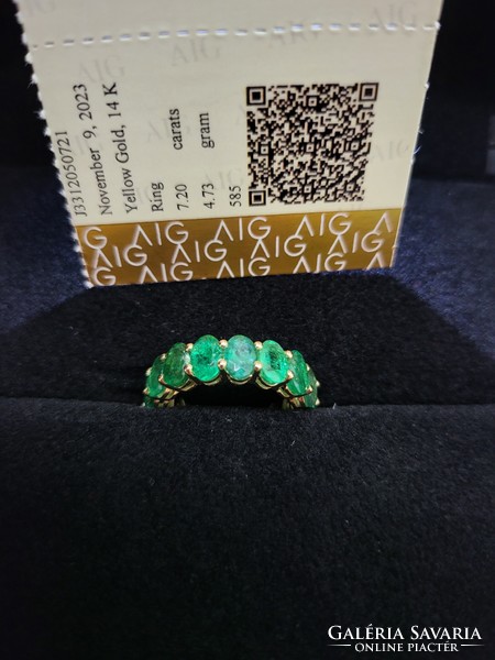 (7.2Ct) eternity emerald ring / memory ring