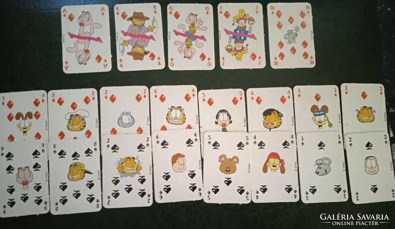 French mini card with Garfield figures collector's interest 21 games rummy poker bridge canasta card