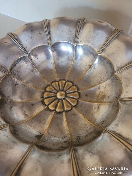 Antique copper, silver-plated tray