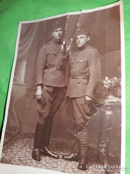 Antik II. VH. Magyar katonák tisztek barátok fotó, képeslap - képeslap méret a képek szerint