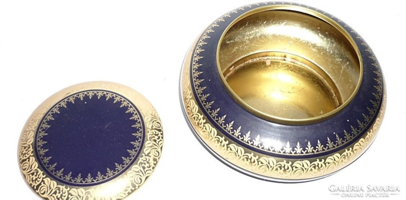 Old tchibo gold - blue round metal box