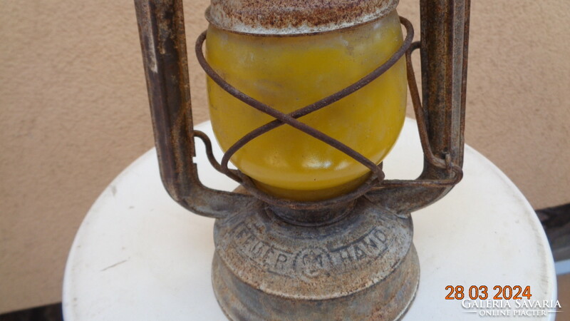 Kerosene lamp, storm lamp, made in Germany, feuerhand, with Jena glass