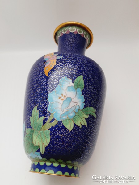 Large compartment enamel, cloisonné vase, 25.5 cm