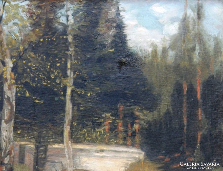 Right square: Erdei patak, 1907 - oil on canvas painting, framed