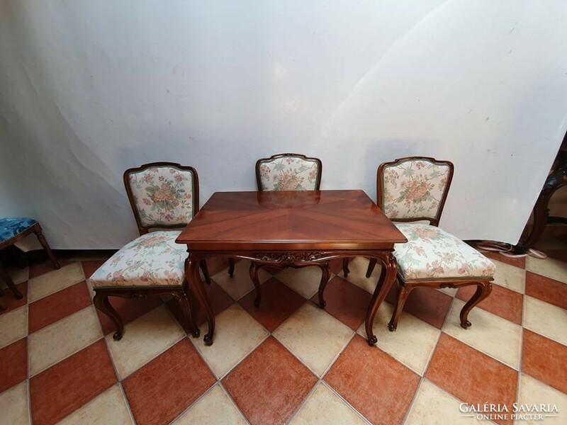 Neobarok asztal és 4 szék