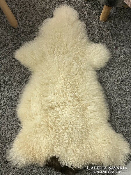 Large leather beautiful real fur rug 110